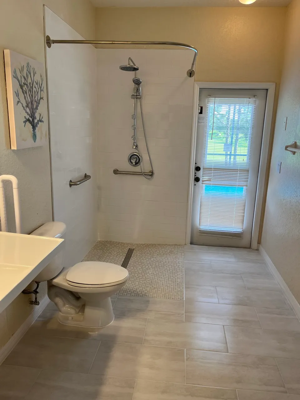 Finished accessible bathrooms by Contemporary Flooring & Bath